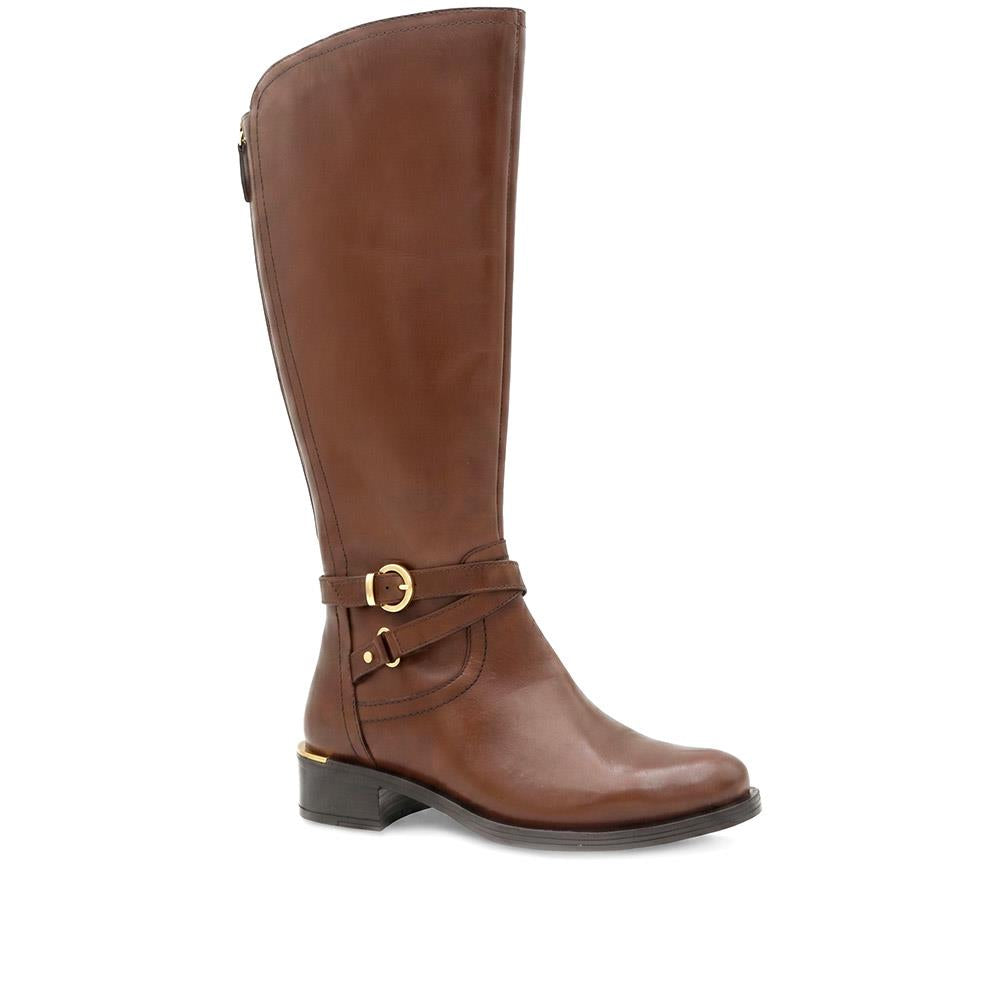 Wide Fit Leather Long Boots
