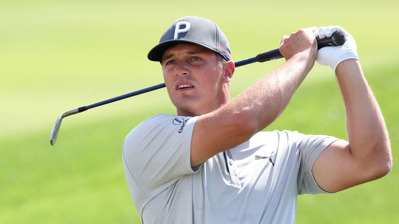 Bryson DeChambeau hits a golf shot