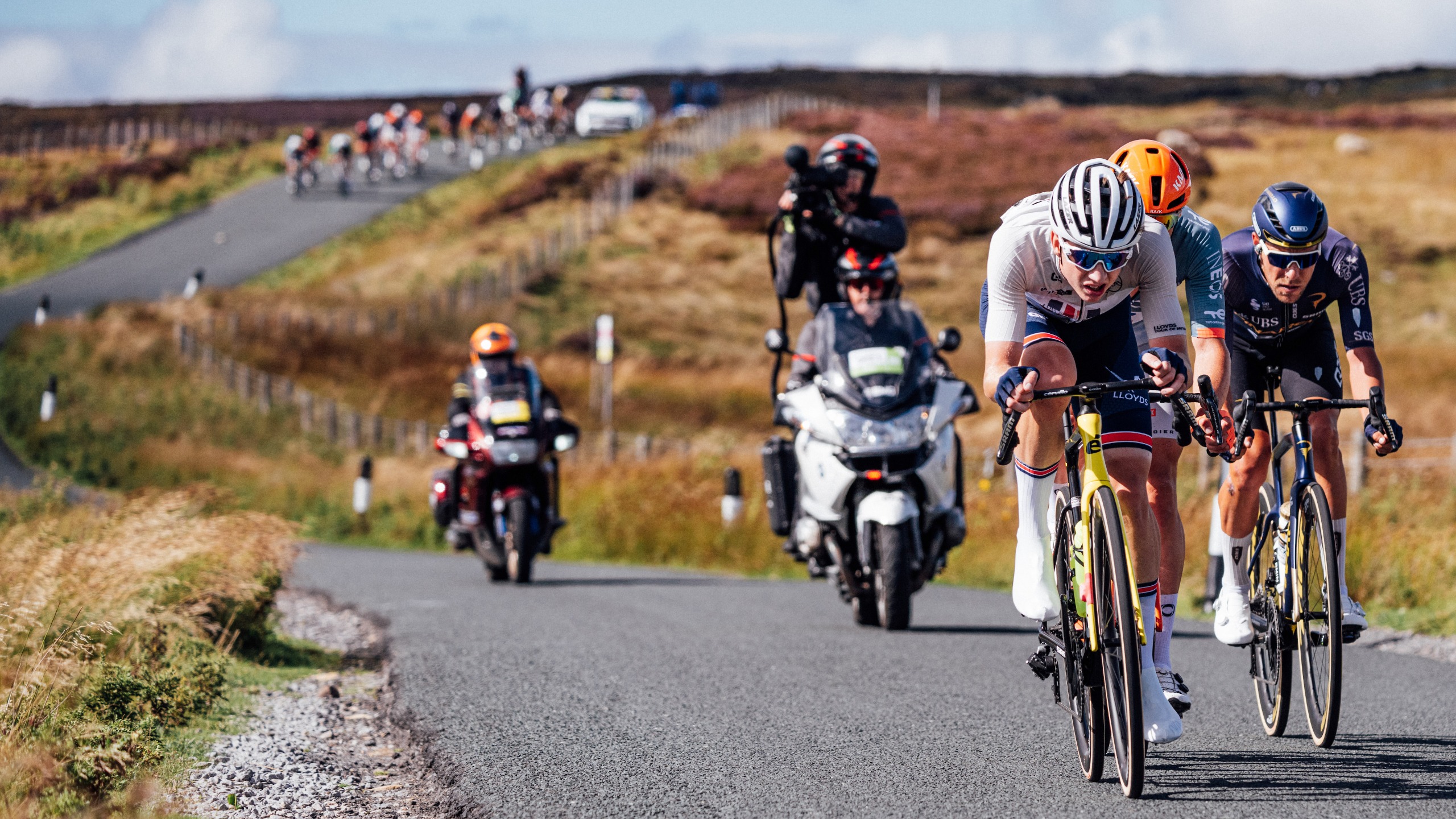 Elliot Rowe during the 2026 Tour of Britain