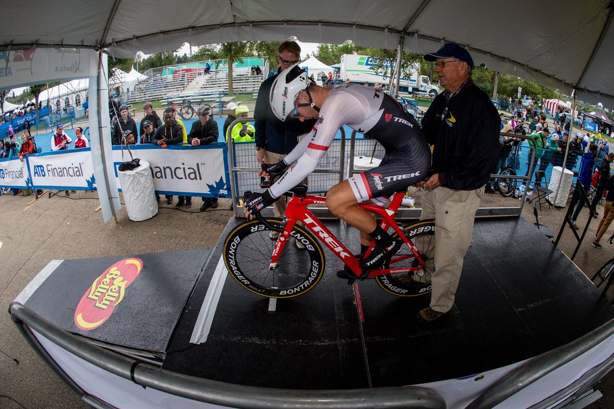 Peter Stetina (Trek-Segafredo) staged to start