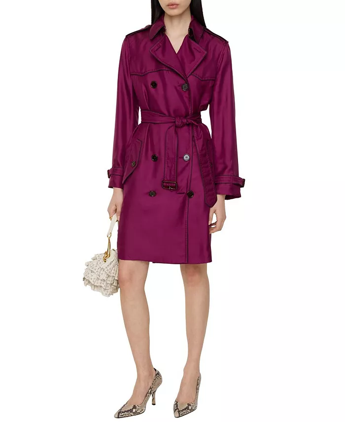 Burberry, Long Silk Foxfield Trench Coat