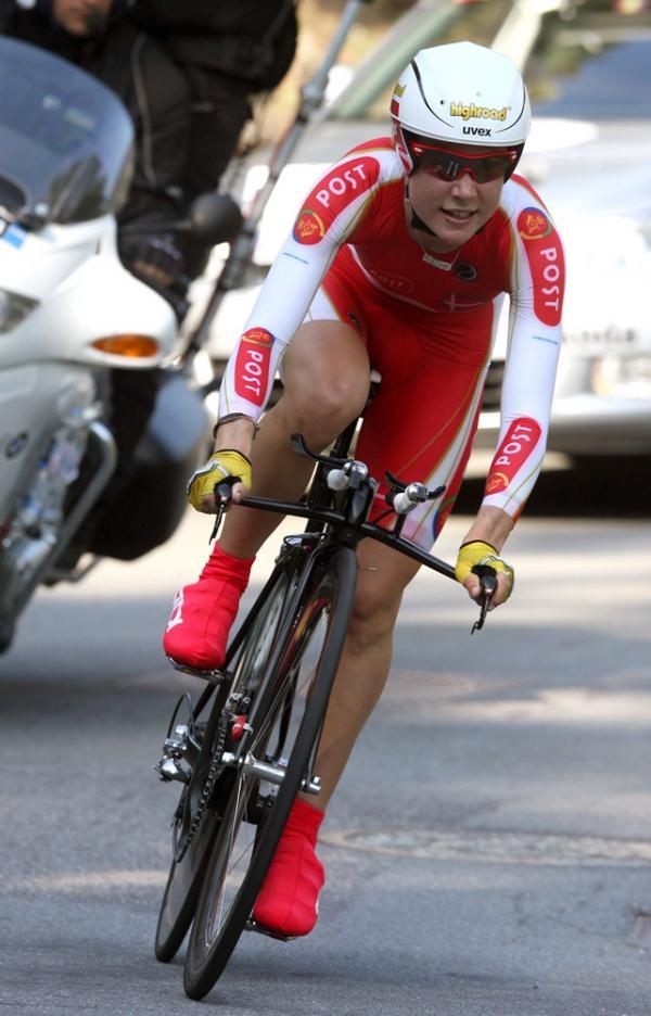 Linda Melanie Villumsen (Denmark) during her time trial.