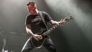 Chad Gilbert of New Found Glory Perform At Motorpoint Arena on January 22, 2017 in Cardiff, United Kingdom