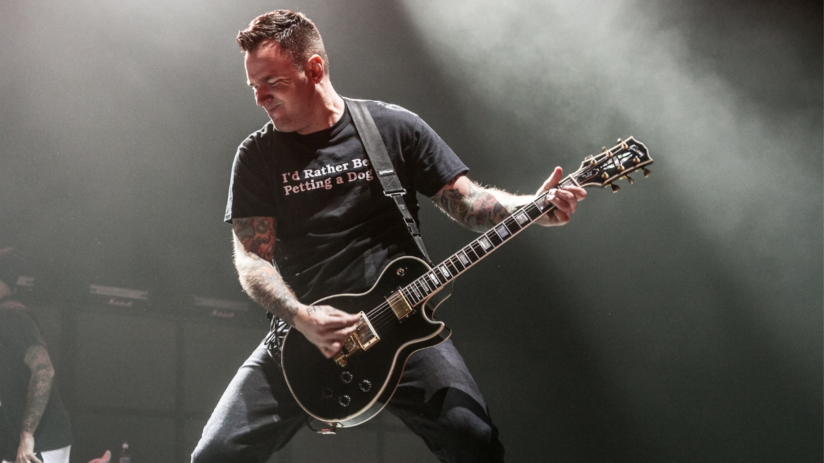 Chad Gilbert of New Found Glory Perform At Motorpoint Arena on January 22, 2017 in Cardiff, United Kingdom