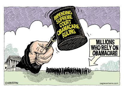 Political cartoon ObamaCare Supreme Court