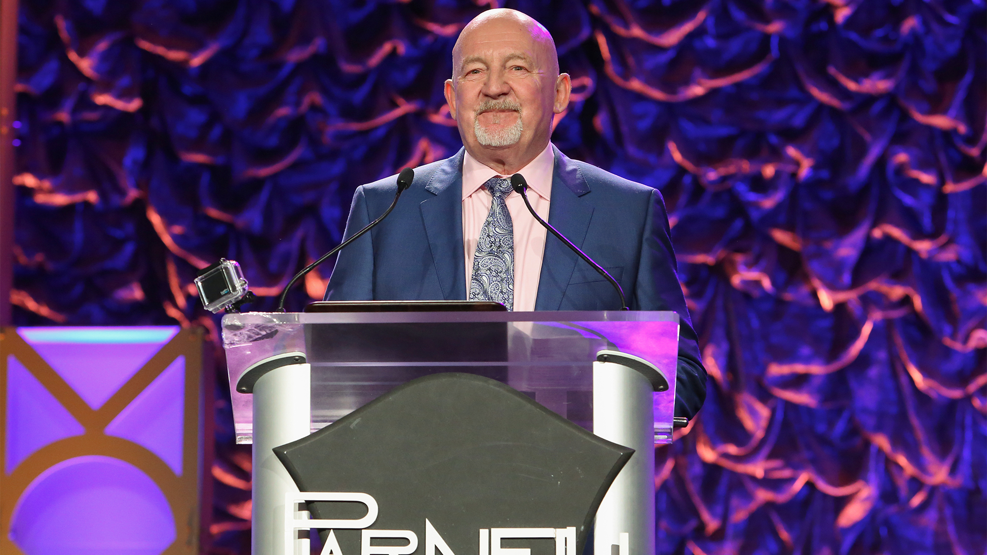 Chris Adamson accepts an award onstage at the Parnelli Awards during the 2019 NAMM Show at the Anaheim Convention Center on January 25, 2019 in Anaheim, California.