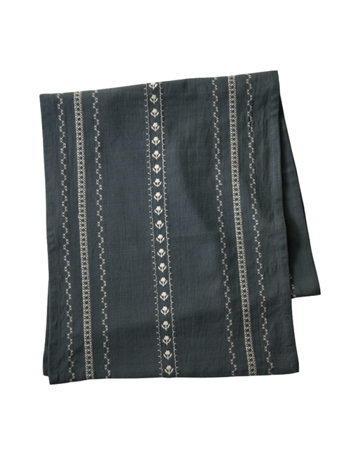 Dusty Blue Embroidered Table Runner