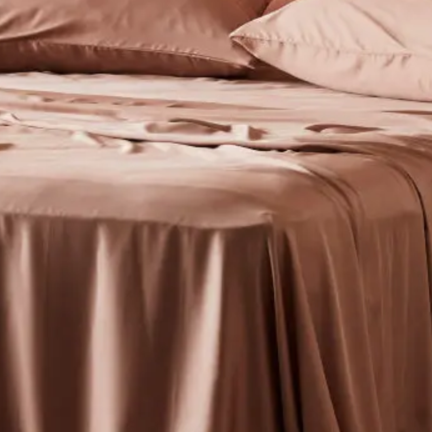 Almond-colored bamboo sateen sheets