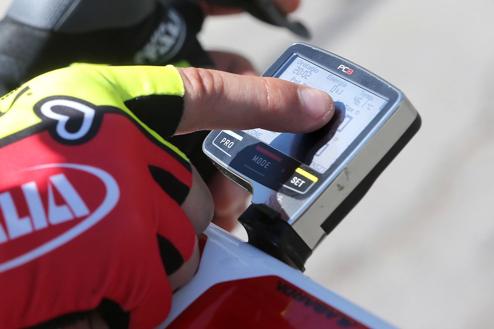 This riders' computer registers 46 degress (C)