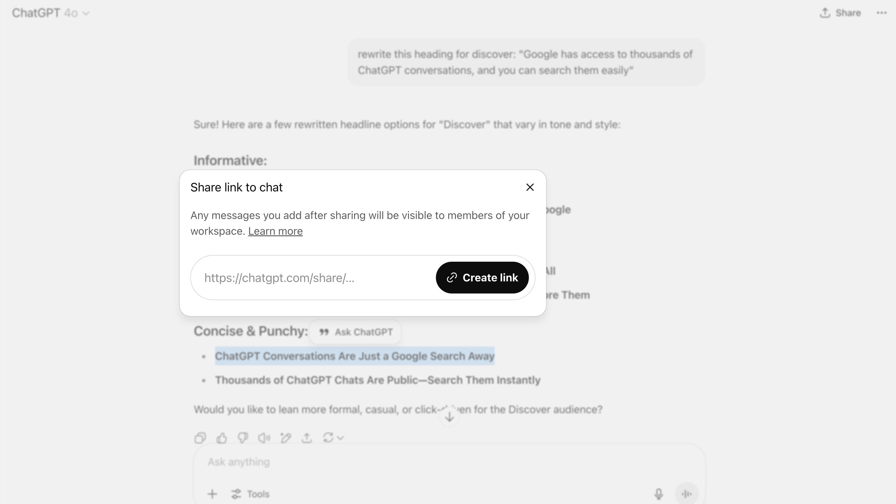 OpenAI Share button