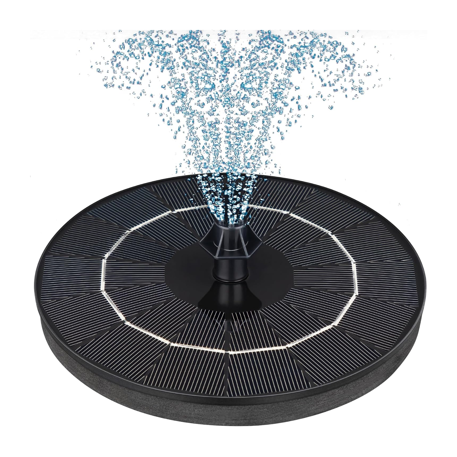 A black solar fountain