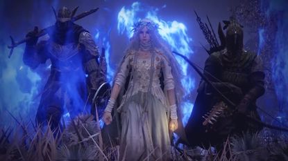 Elden Ring Nightreign screenshot of three characters walking side by side