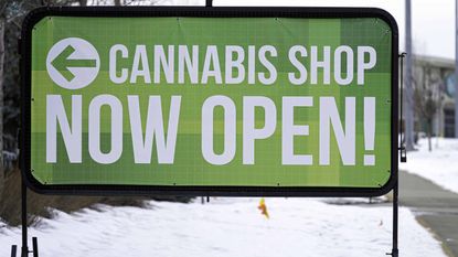 cannabis shop open sign