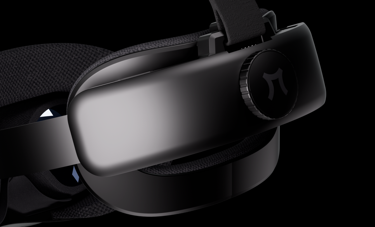 Pimax's new VR headset, the Crystal Pro, on a black background.