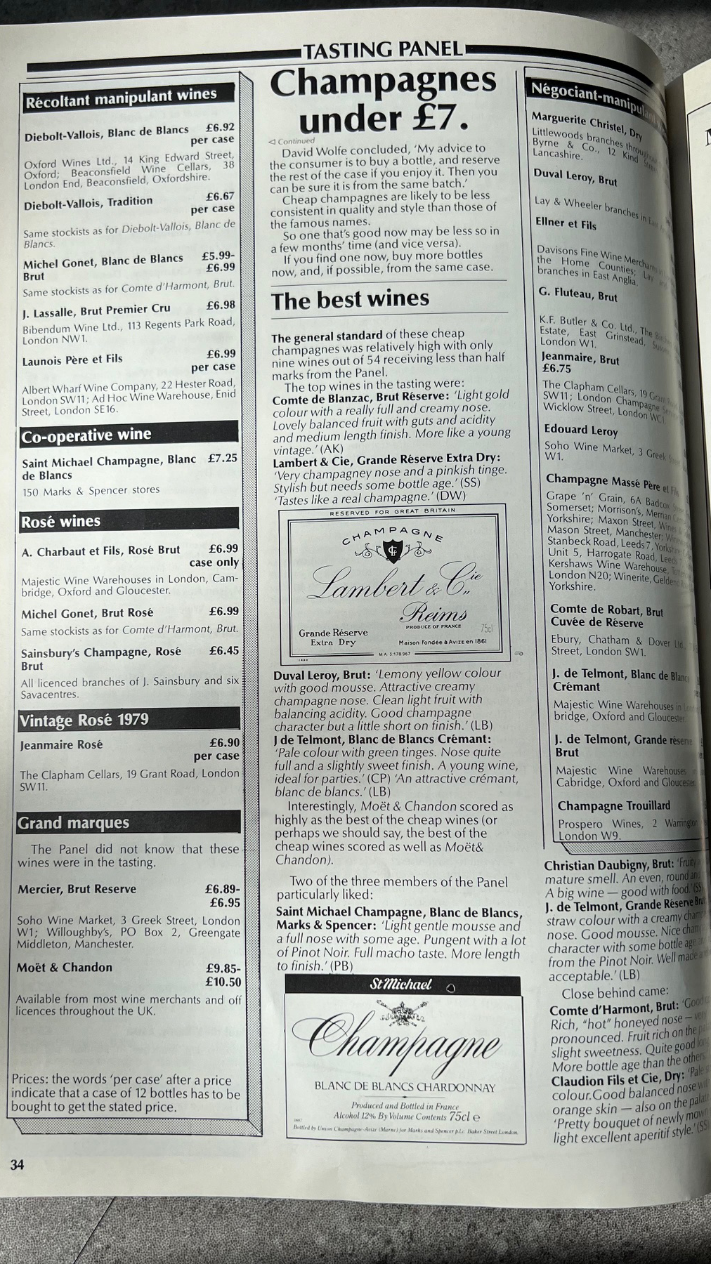 Decanter March 1985 issue &amp;ndash; Champagnes under &amp;pound;7