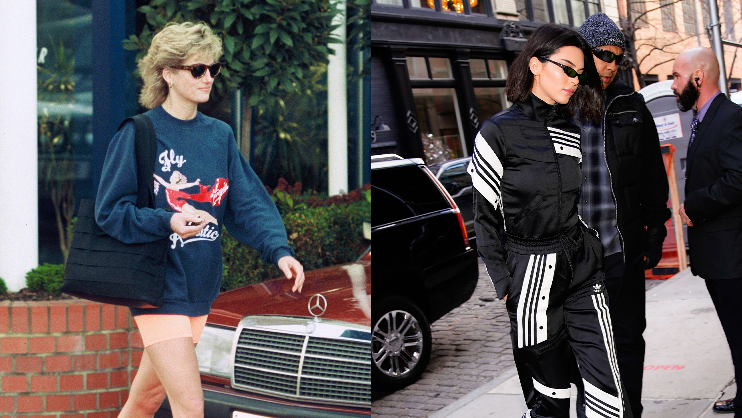 athleisure - princess diana, kendall jenner