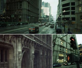 Three screenshots of Epic Games' Unreal Engine 5 Matrix demo