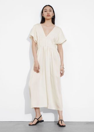 Pleated Midi Dress