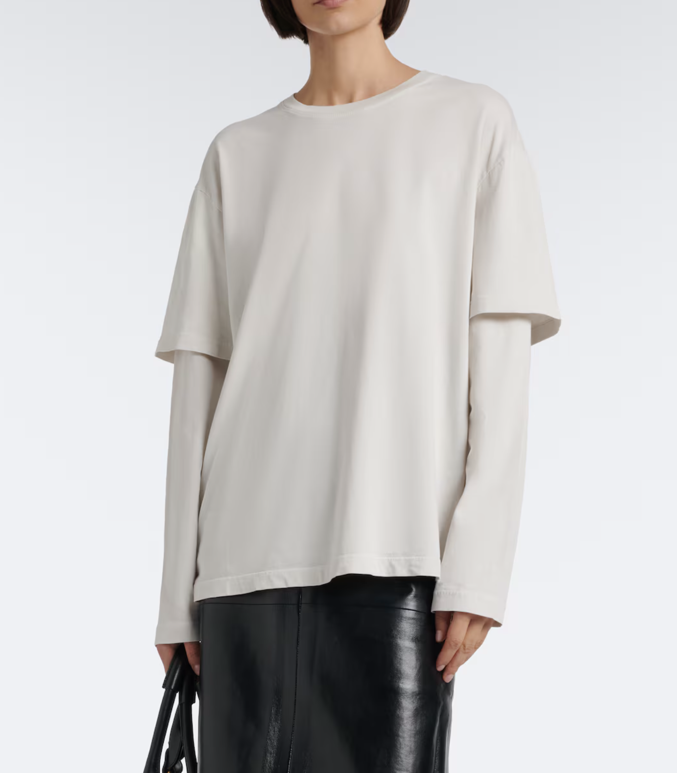 Agolde Lois layered cotton jersey T-shirt