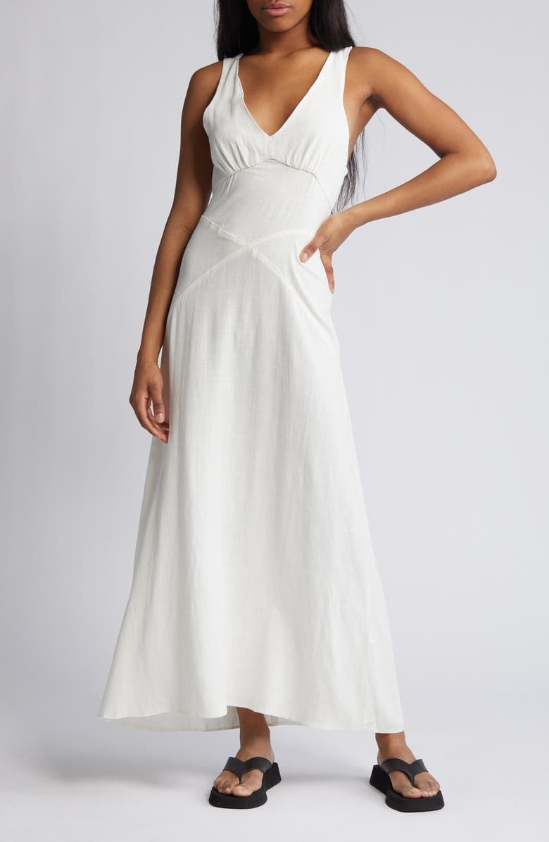 Sleeveless Beaded Strap Maxi Dress