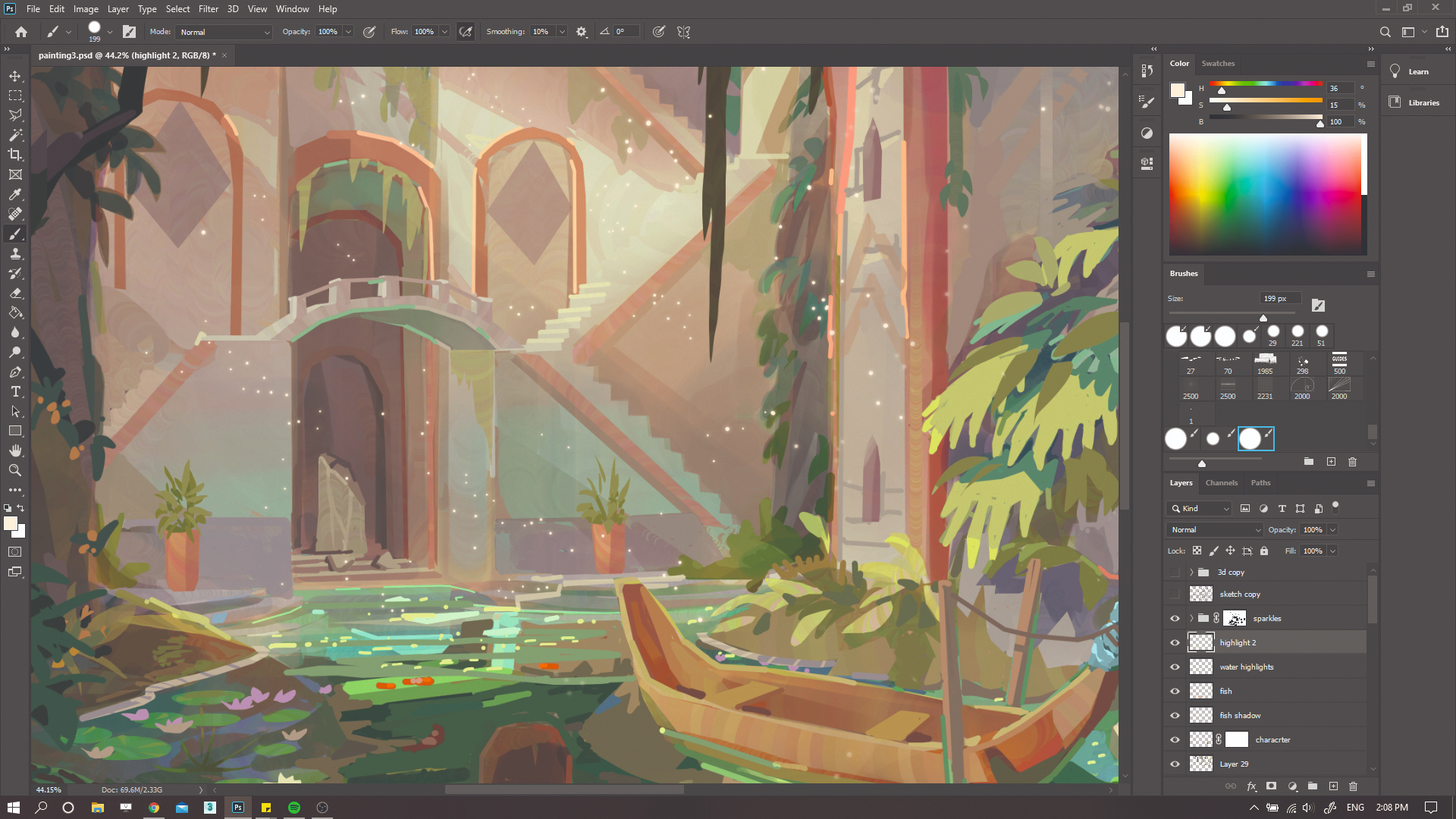 Painting over a 3D environment