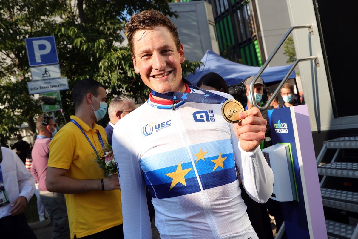 2021 UEC Road European Championships Trento Elite Mens Individual Time Trial 224 km 09092021 Stefan Kung Switzerland photo Ilario BiondiBettiniPhoto2021