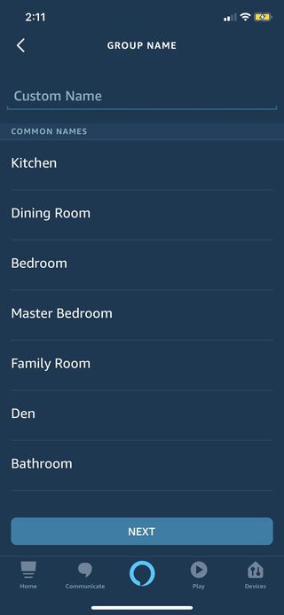 Alexa app light group step 3