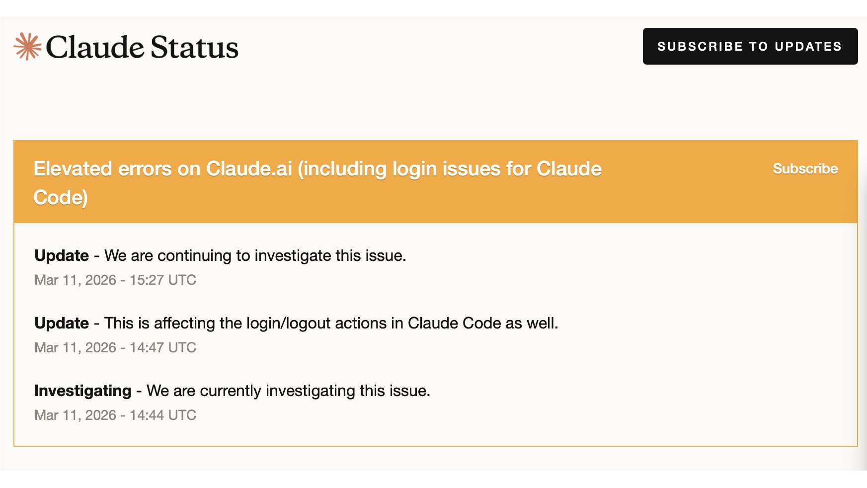 Claude confirms an issue
