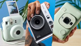 A compilation of Fujifilm Instax instant cameras