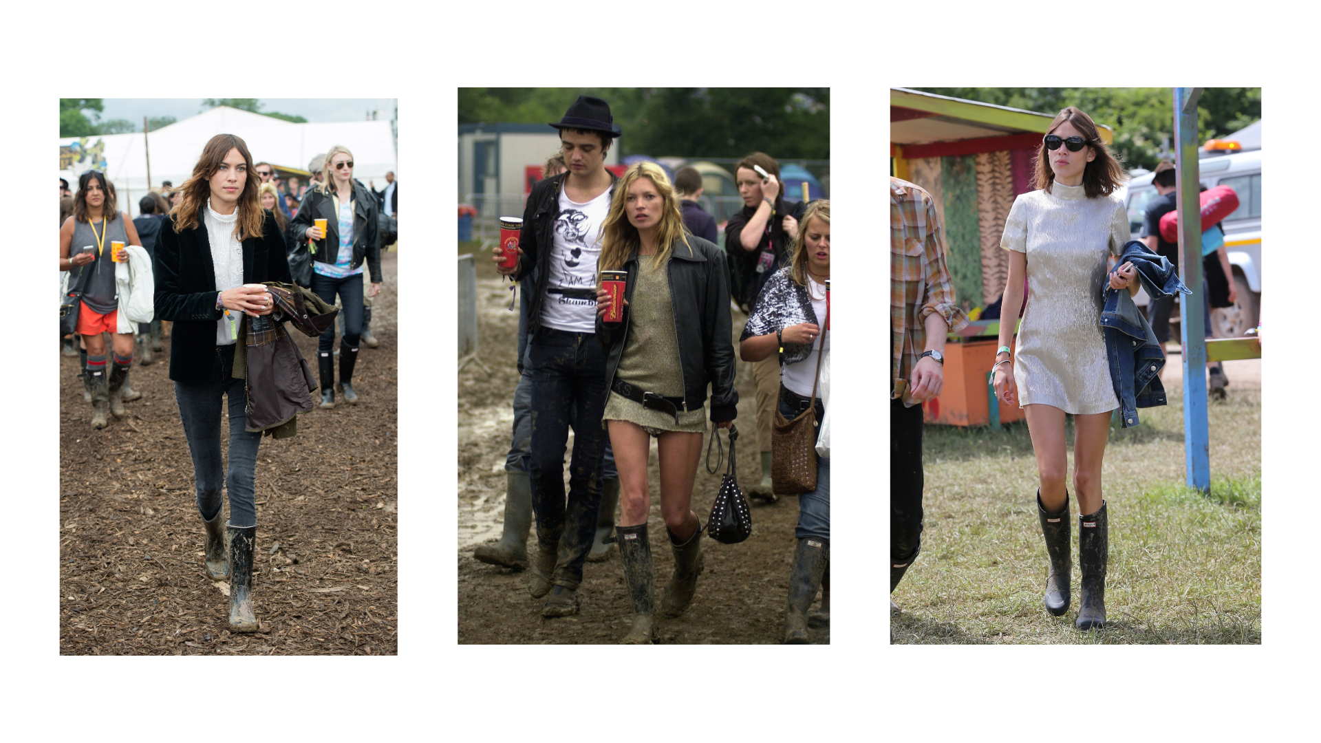 Alexa Chung and Kate Moss style rain boots