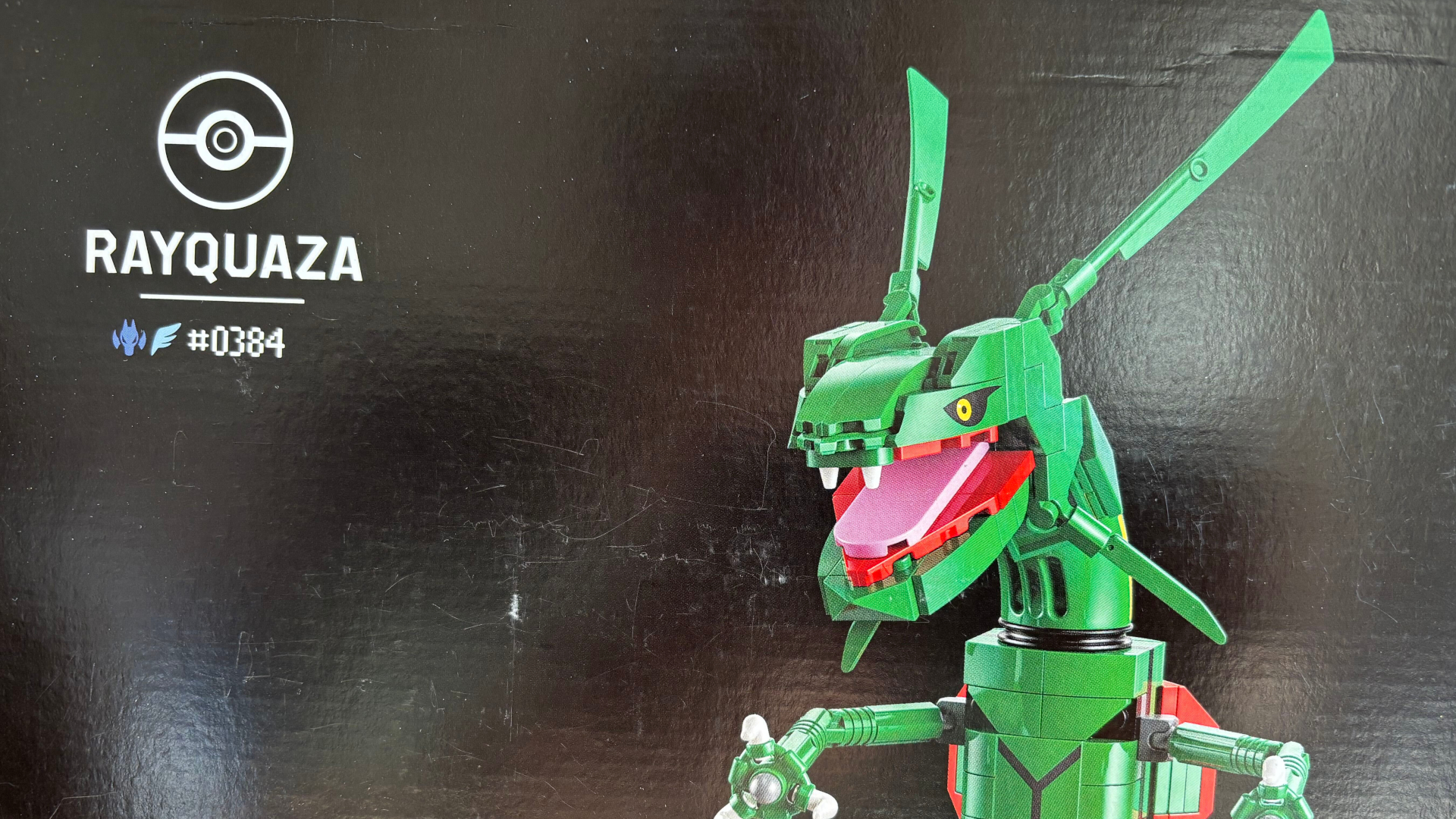 Lego Rayquaza beside its name and Pokemon number