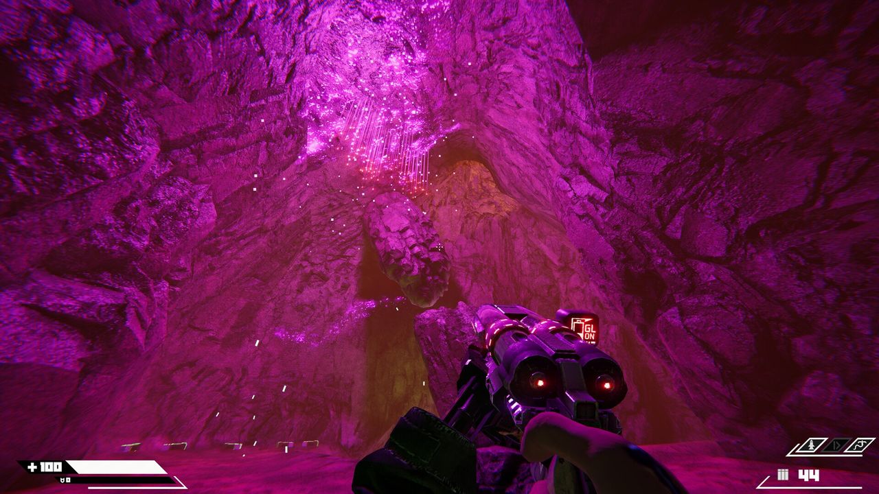 purple crystalline cave