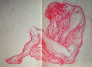 A life drawing of a muscular man