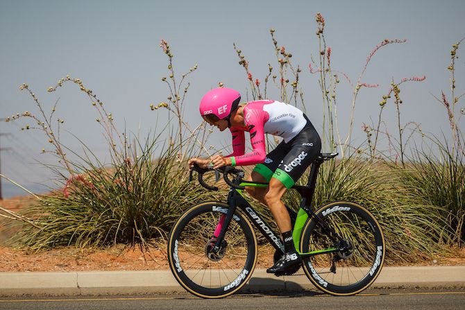 Nathan Brown of the United States and Team EF Education First-Drapac P/B Cannondale on August 6, 2018 in St. George, Utah.