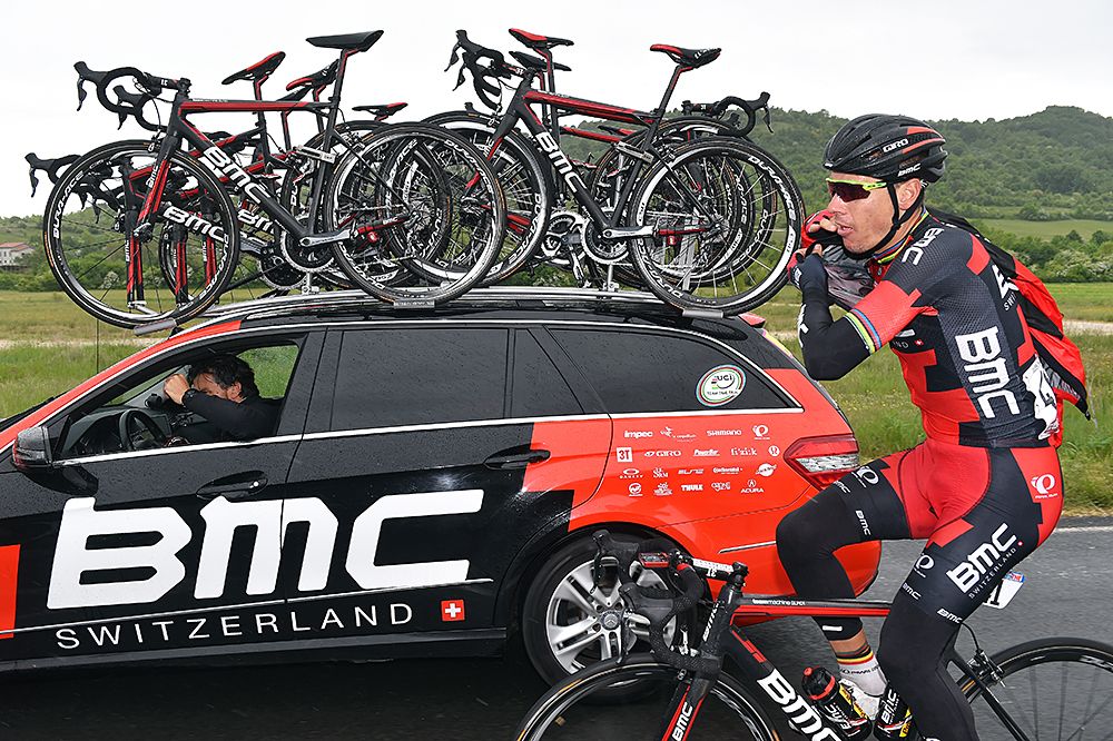 Philippe Gilbert (BMC) gets some food during stage 8
