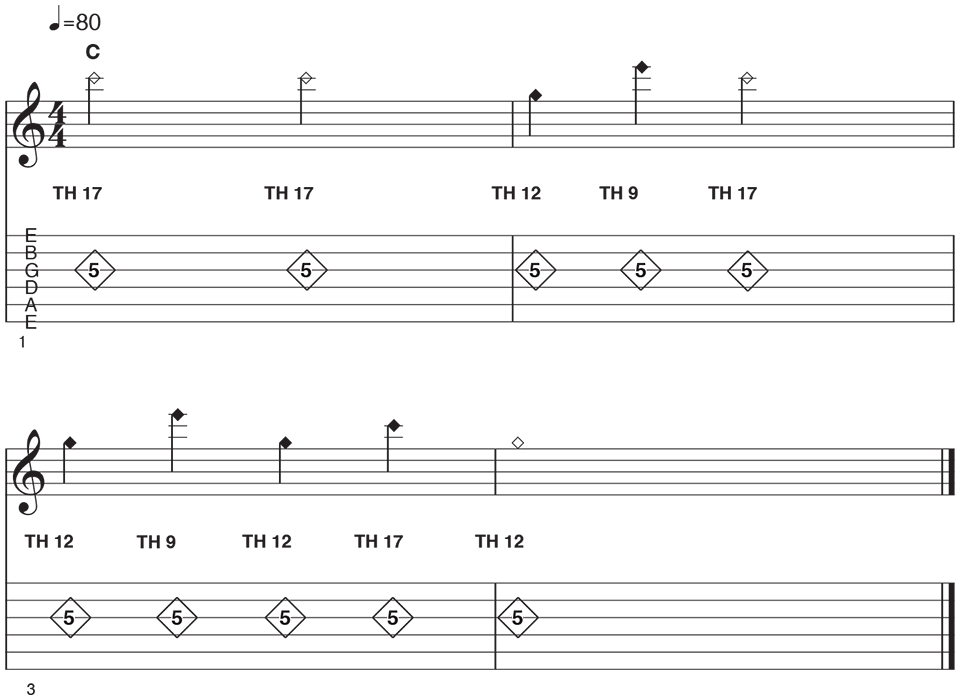 Tapped Harmonics Example