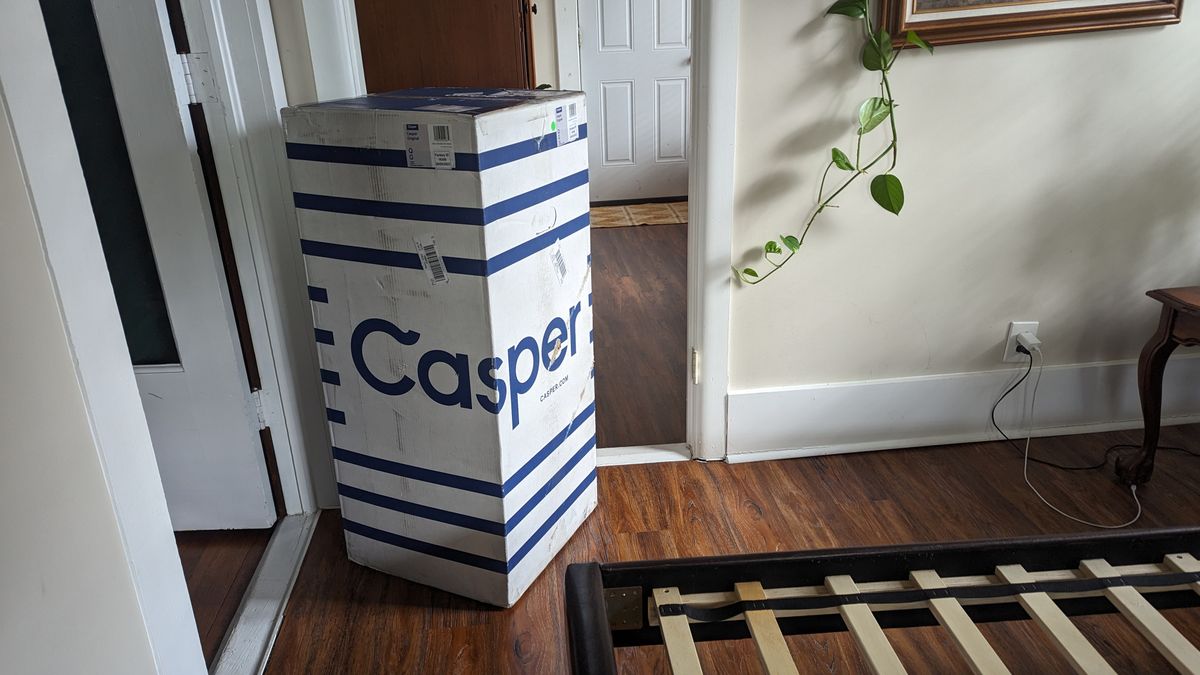Showing the setup process ahead of our Casper Original mattress review