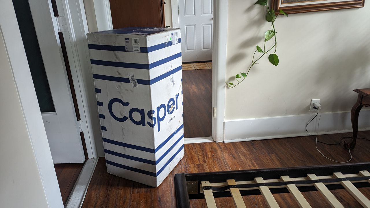 Showing the setup process ahead of our Casper Original mattress review