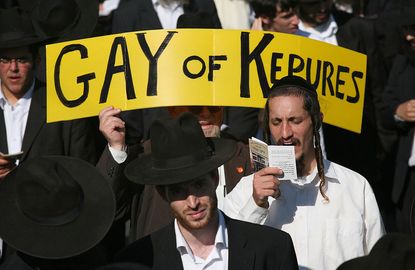 Orthodox Jews protest a gay-rights parade in Jerusalem