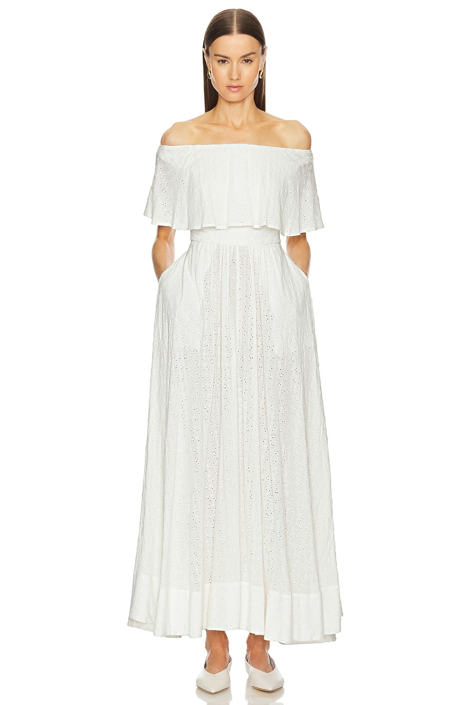 Petite Eyelet Garden Midi Dress