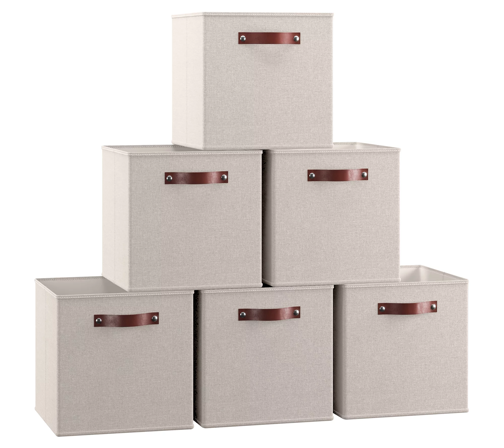 Ornavo Home 6 Pc Collapsible Linen Storage Bin With Handles