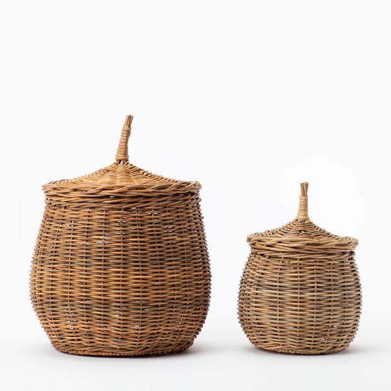 Two storage baskets