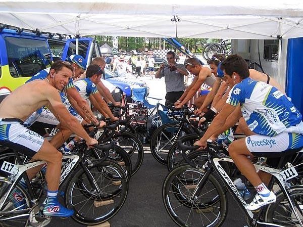 Serious warming up ahead of the anaerobic effort.