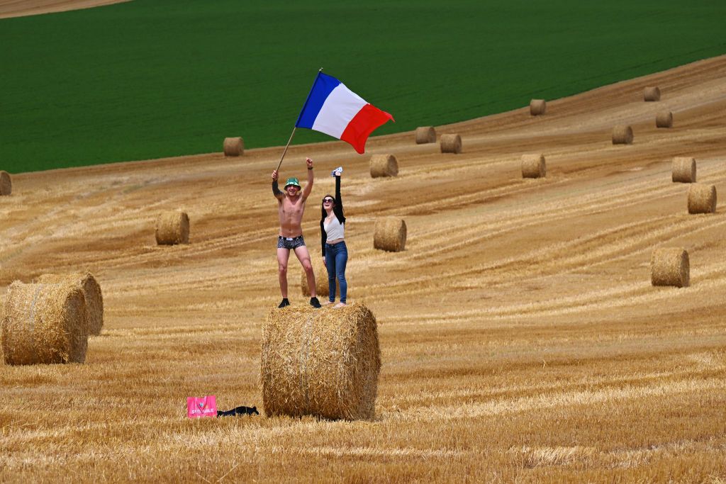 TROYES FRANCE JULY 07 Fans during the 111th Tour de France 2024 Stage 9 a 199km stage from Troyes to Troyes UCIWT on July 07 2024 in Troyes France Photo by Tim de WaeleGetty Images