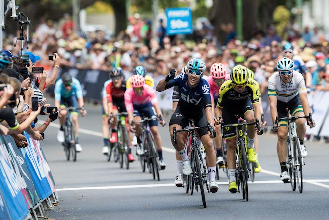 Team Sky's Kristoffer Halvorsen wins the final stage of the 2019 Jayco Herald Sun Tour