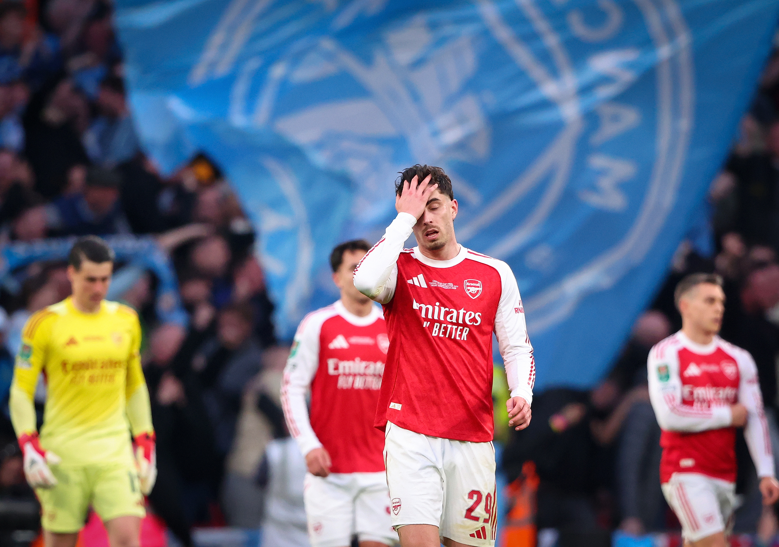 Arsenal were beaten 2-0 in Sunday's Carabao Cup win at Wembley