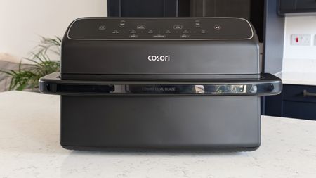 Cosori Dual Blaze Twinfry Compact air fryer on kitchen counter