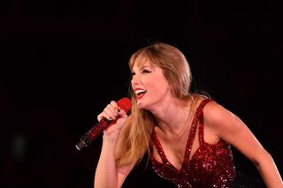 Taylor Swift performing in Buenos Aires, Argentina on her Eras Tour