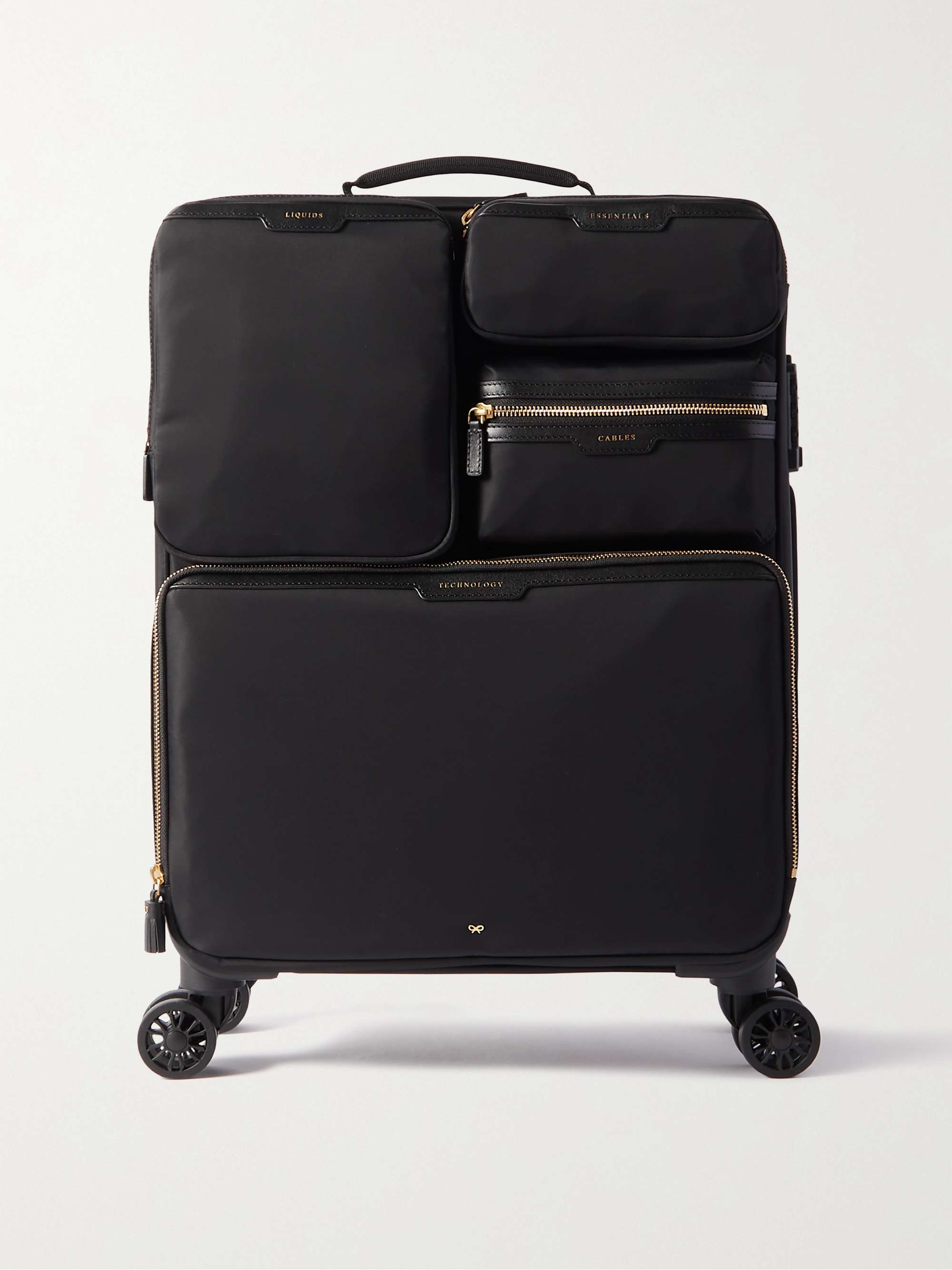 Shorthaul Trolley Leather-Trimmed Econyl® Suitcase