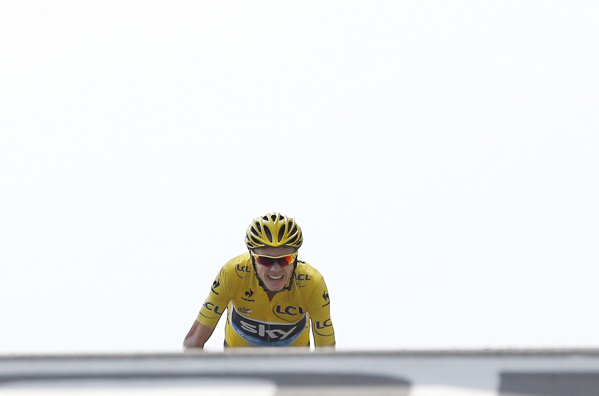 Full Froome rising. Chris Froome approaches the Mont Ventoux finish line in 2013